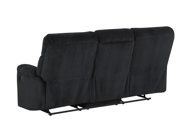 English Elm Lucie Velvet Corded Reclining Sofa with Console and Cup Holders for Living Room B078P473035