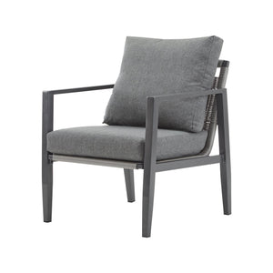 English Elm Christopher Knight Home® - [Set Of 2] Gray Aluminum Lounge Chairs With Plush Cushions And Modern Rope Accents For All Spaces N767P237034G_2