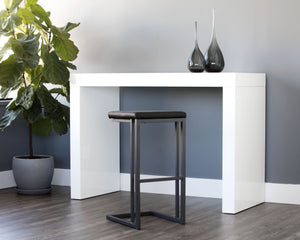 Sunpan Boone Modern Industrial Backless Stool Set of 2 - Durable Cantilever Design for Home or Bar Use Grey / Onyx