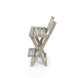 English Elm Harbor Point Recycled Hdpe Outdoor Folding Bar Stool Patio Deck All Season Seating Sand B2745P409655
