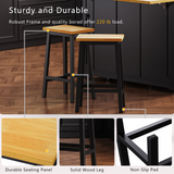 English Elm K&K 53Inch Large Kitchen Island With 2 Bar Stools, Power Outlet,Door Internal Storage Rack, Kitchen Storage Cart On 5 Wheels With Drop Leaf, 5 Open Side Racks, 3 Drawers, For Kitchen,Dining Room,Black