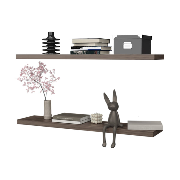 English Elm Greer Melamine Floating Shelves Set of 2 Cognac — 47.3" Wide Minimalist Wall Display, Durable Mounting B128P237169