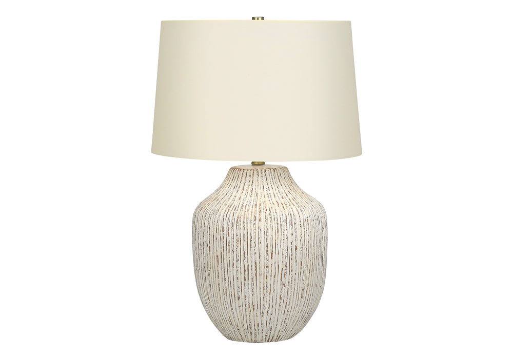 English Elm Lighting, 26" Transitional Cream Ceramic Table Lamp With Ivory Shade And Gold Finial For Elegant Illumination B2710P220135