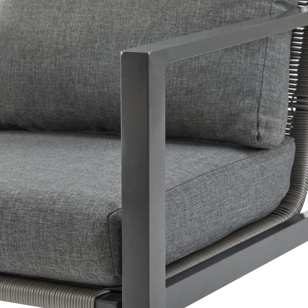 English Elm Christopher Knight Home® - [Set Of 2] Gray Aluminum Lounge Chairs With Plush Cushions And Modern Rope Accents For All Spaces N767P237034G_2