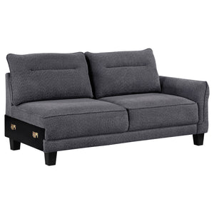 English Elm Verona Modern Grey Loose Back Sectional Sofa with Chaise, Solid Wood Frame, Pocket Coil Comfort B062S01242