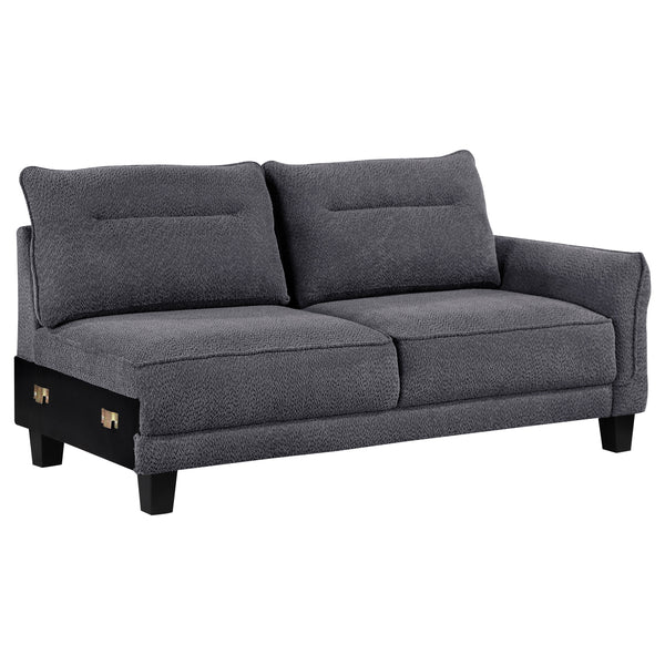 English Elm Verona Modern Grey Loose Back Sectional Sofa with Chaise, Solid Wood Frame, Pocket Coil Comfort B062S01242