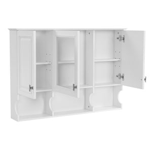 English Elm 3-in-1 Wall Mounted Bathroom Medicine Cabinet with Soft Close Mirror and Towel Bar White N710P358620K