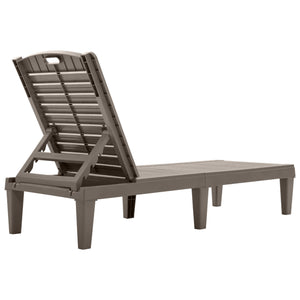 English Elm 2-Piece Outdoor Chaise Lounges with 5-Position Adjustable Backrest, UV-Proof Resin, Lightweight & Durable Light Brown N719P293384D