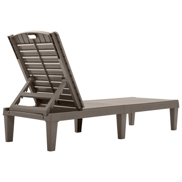 English Elm 2-Piece Outdoor Chaise Lounges with 5-Position Adjustable Backrest, UV-Proof Resin, Lightweight & Durable Light Brown N719P293384D