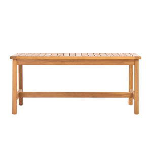 English Elm 2 Piece Outdoor Acacia Wood Loveseat and Coffee Table Set with Textilene Weave Cushions Brown,Teak+ Beige N768P368824T