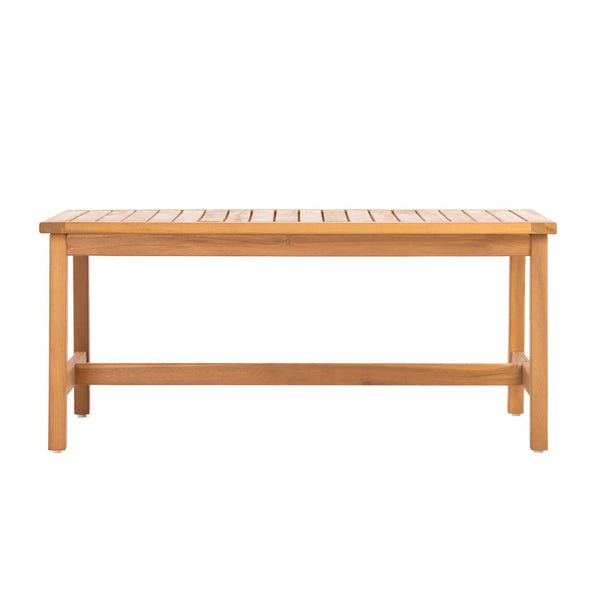 English Elm 2 Piece Outdoor Acacia Wood Loveseat and Coffee Table Set with Textilene Weave Cushions Brown,Teak+ Beige N768P368824T