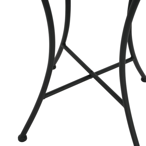 English Elm Christopher Knight Home® - Lambert Outdoor Chat Set Black & Red - Ornate Water-Shedding Ceramic Tile Seats, Iron Frame Patio Elegance N775P215527B