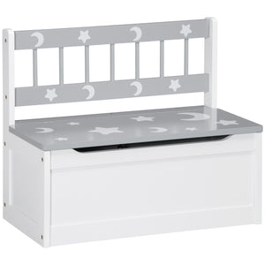English Elm Qaba Toddler Toy Box Bench with 27.3L Storage, 110 lb Capacity, Soft-Close Lid & Safe Stay Bar, Gray W2225P229594