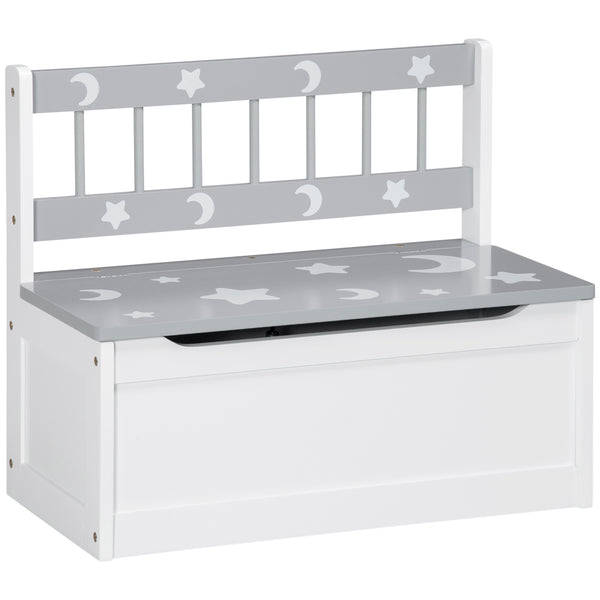 English Elm Qaba Toddler Toy Box Bench with 27.3L Storage, 110 lb Capacity, Soft-Close Lid & Safe Stay Bar, Gray W2225P229594