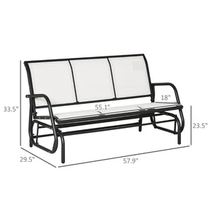 English Elm Outsunny 3 Seat Outdoor Glider Bench Powder Coated Metal Frame Mesh Porch Swing W2225P174334