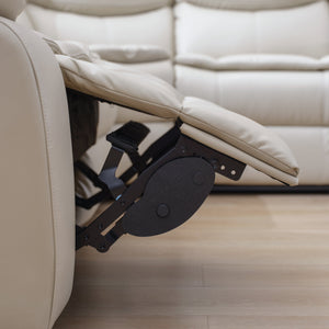 English Elm L Leather Power Reclining Sectional Sofa with USB Ports, Storage Console, Breathable Seating for 5 Cream W791S00016