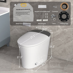 English Elm Elongated Smart Bidet Toilet Ada Height Ceramic Dual Flush with Heated Seat Night N753P364980W