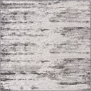 Unique Loom Outdoor Modern Cartago Machine Made Abstract Rug Charcoal, Ivory 10' 0" x 10' 0"