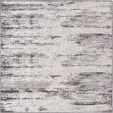 Unique Loom Outdoor Modern Cartago Machine Made Abstract Rug Charcoal, Ivory 10' 0" x 10' 0"