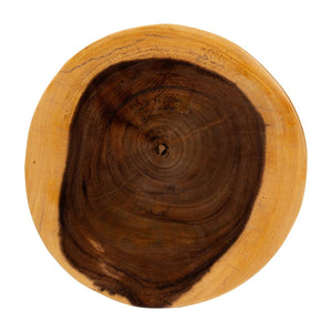 English Elm Hand-carved Solid Suar Wood Pedestal Accent Table with Scalloped Edge Boho Decor B2750P467853