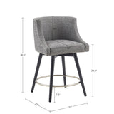 Madison Park Mateo Transitional Swivel Counter Stool MP104-1104 Grey