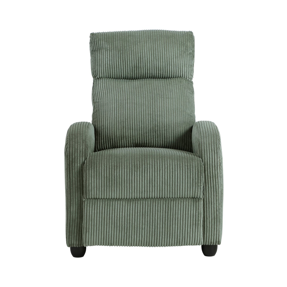 English Elm Modern Parsons Push Back Recliner Chair in Soft Corduroy Fabric — Sleek Comfortable Living Room Lounger with Solid Wood Frame and Easy Recline Mechanism Green 30 L x 27 W x 21.5 H B011P395854