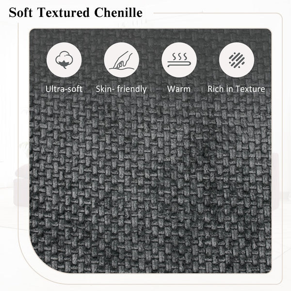 English Elm Cloud Modular Sectional Sofa with Double-Layer Cushioning, Deep 21.5" Seat, Chenille Upholstery & Side Pockets Grey N719S001980E