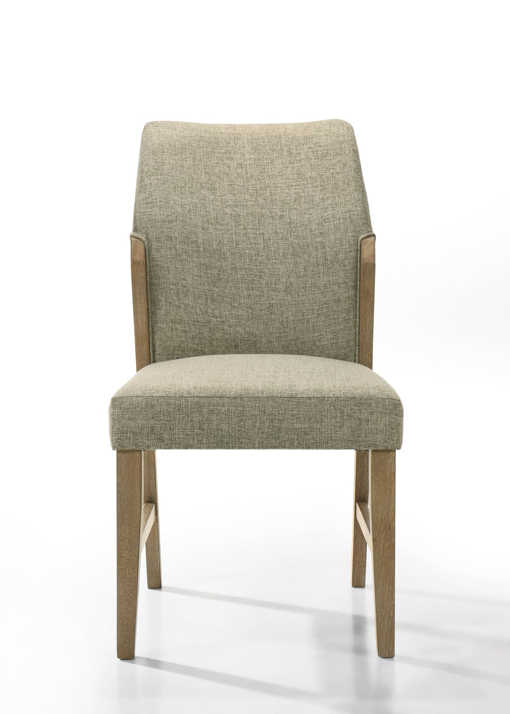 English Elm Eden Beige Linen Dining Chairs Set of 2 with Upholstered Back Support and Rustic Oak Legs, 38"L B061P291331