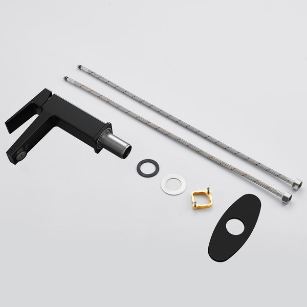 English Elm Matte Black Single Handle Bathroom Faucet - Modern Deck-Mounted Design For Easy Installation & Style T3177P289661