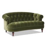 English Elm La Rosa Victorian Chesterfield Loveseat, Olive Green Performance Velvet