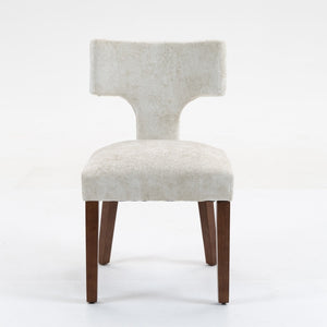 English Elm Mid Mid Century Modern Dining Chairs Set of 2 Upholstered Linen Accent Chairs with Solid Wood Frame, Ergonomic Support and Nailhead Trim Beige W794P335667