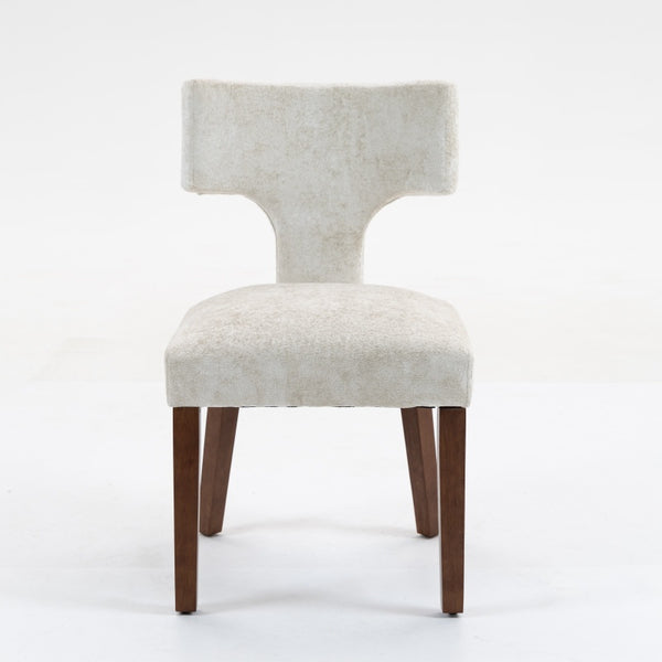 English Elm Mid Mid Century Modern Dining Chairs Set of 2 Upholstered Linen Accent Chairs with Solid Wood Frame, Ergonomic Support and Nailhead Trim Beige W794P335667