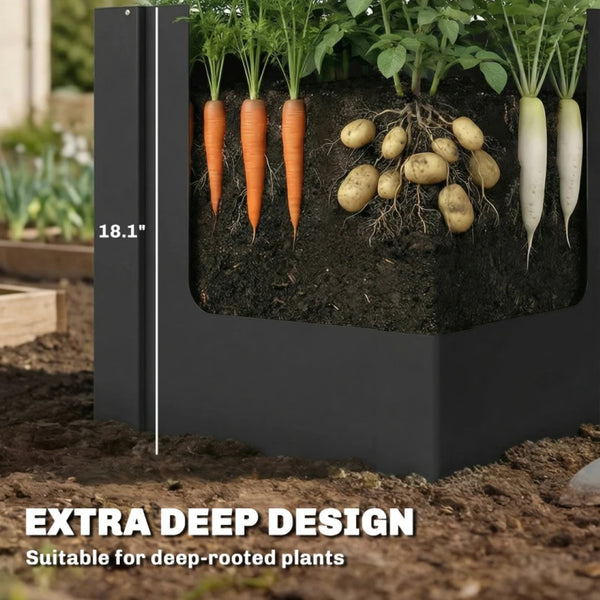 English Elm Balcony Galvanized Steel Planter Box Deep Root Outdoor Garden Bed Patio Ready T3971P481361