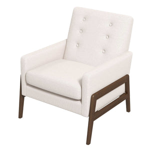 English Elm Ashcroft Furniture - Cole Solid Wood Beige Velvet Lounge Chair with High-Density Foam, Sturdy Frame, Solid Legs, 32x29x25 B183P281184