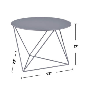 English Elm Metal Modern Geometric Round Accent Table with Irregular Metal Base for Contemporary Living Room Decor Gray B016P311141