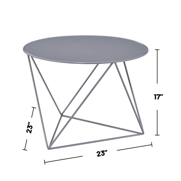 English Elm Metal Modern Geometric Round Accent Table with Irregular Metal Base for Contemporary Living Room Decor Gray B016P311141