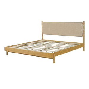 English Elm Christopher Knight Home® - Modern King Bed Frame Set with Two Nightstands, Sleek Wood Platform Bed with Headboard & Storage Drawers Beige,Natural N770S498N97A98A