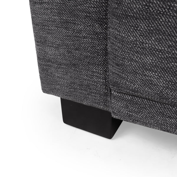 English Elm Christopher Knight Home® - SOFA Charcoal 3-Seater with Pillow Back Upholstery, Birch Wood Legs, Contemporary Cozy Design 69440.00CHAR