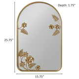 Madison Park Adaline Glam/Luxury Arched Metal Floral Wall Mirror MP95F-0315 Gold