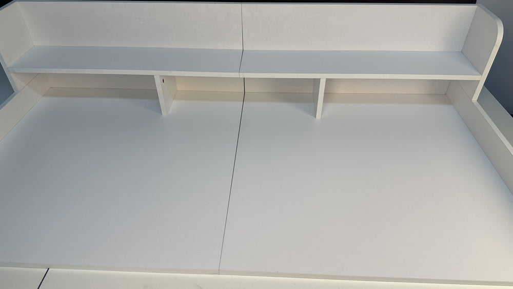 English Elm Washer 54" MDF Laundry Countertop with Raised Edge and Non-Slip Pads, Double-Layer Organizer White W2641P279969