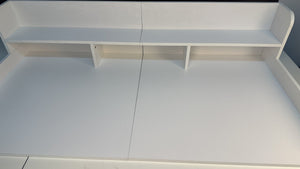 English Elm Washer 54" MDF Laundry Countertop with Raised Edge and Non-Slip Pads, Double-Layer Organizer White W2641P279969