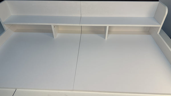 English Elm Washer 54" MDF Laundry Countertop with Raised Edge and Non-Slip Pads, Double-Layer Organizer White W2641P279969