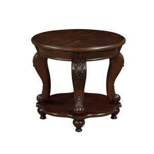English Elm Living Room Coffee Table Set with Distressed Chipped Wood Top, Solid Wood Legs, Heat-Resistant Veneer Cherry W1202S00002