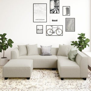 English Elm Marston Corduroy L-shape Sectional Sofa Deep Seating Six Seat Modern Living Room Gray B127S00001