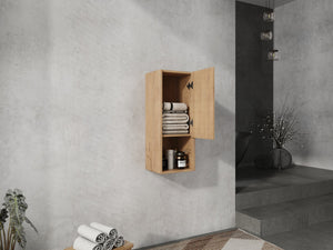 English Elm 12" Bathroom Side Cabinet with Soft-Close Hinges, Wall-Mounted Floating Oak Finish, Space-Saving Storage W999P283315