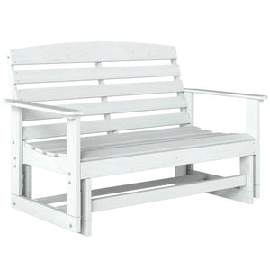 English Elm Double Outdoor Glider Bench Weatherproof Hdpe Slatted Farmhouse Porch Loveseat for Two White T3971P459236