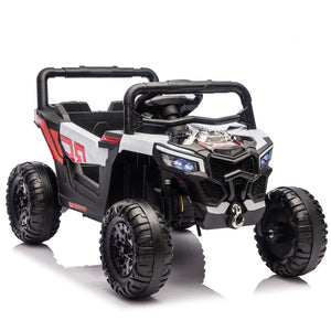 English Elm 12v Kids Electric Utv Ride on Toy with Parental Remote Swing Function and Shock Absorbers Black W1578P368160