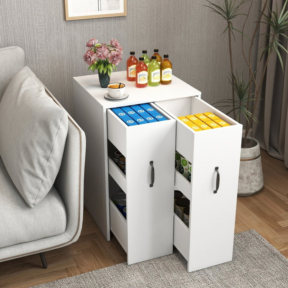 English Elm 3 Tier Rolling Bookcase with Pull Out Drawers Dustproof Door for Home Office Use W331P377340