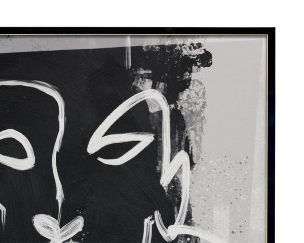 Sunpan FACE TO FACE Diptych Canvas Art Set - 40" x 60" Black Floater Frames with Gold Trim Accents A0394