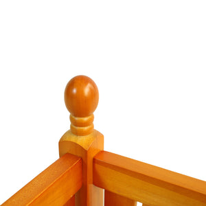 English Elm Wood Teak Square Planter Box for Porch Patio Garden - Stylish Outdoor Flower & Herb Container, Easy Assemble W495P315776